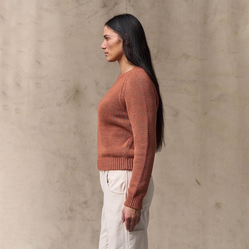 Women's cotton crewneck sweater par Filson | Copper brown (Red)