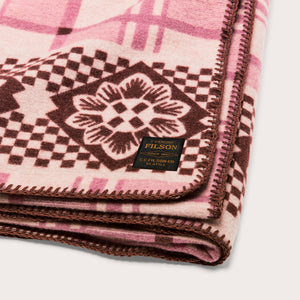 Flowers wool blanket by Filson | Flower blanket plaid (Pink)