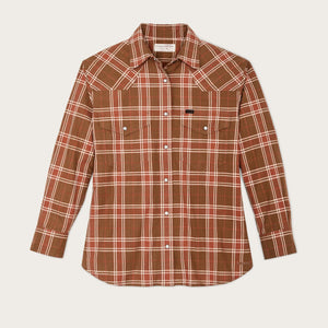 Women's flannel western shirt by Filson | Clay dust (Brown)