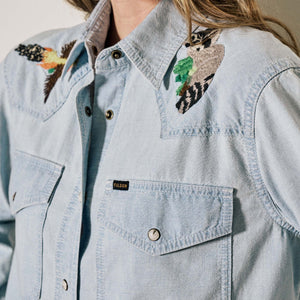 Women's embroidered western shirt von Filson | Light indigo ch (Blue)