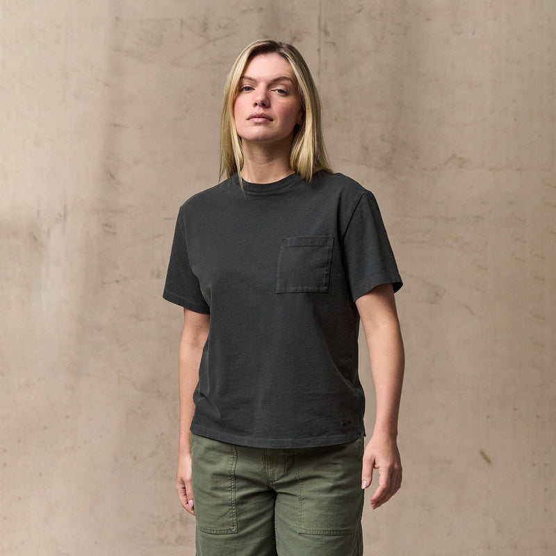 Women's short sleeve pocket tee by Filson | Faded black (Black)