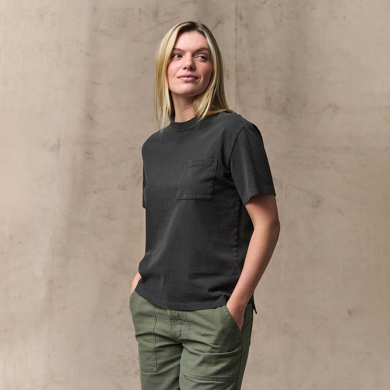 Women's short sleeve pocket tee by Filson | Faded black (Black)