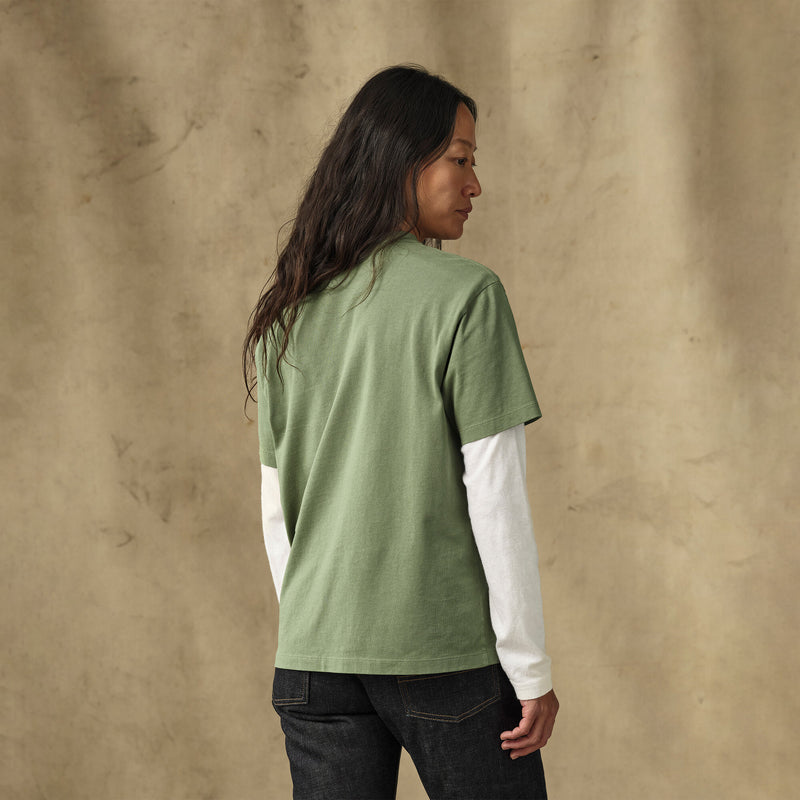 Women's short sleeve pocket tee by Filson | Washed fatigue green (Green)