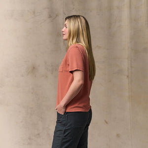 Women's short sleeve pocket tee by Filson | Copper brown (Pink)