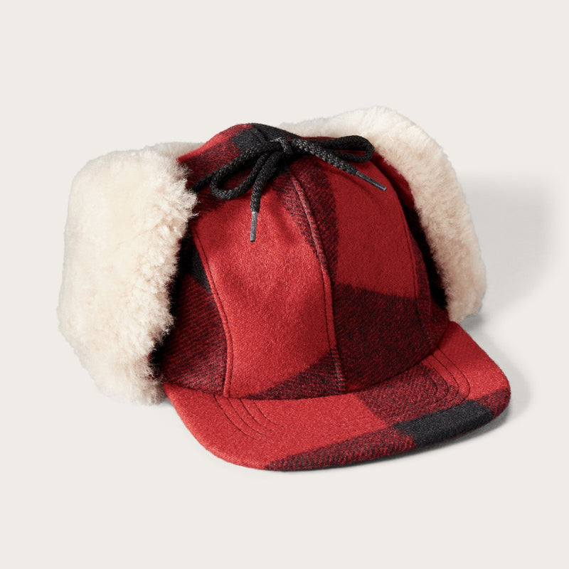 Double mackinaw wool cap by Filson | Red black plaid/birc (Red)