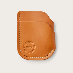 Bridle leather front pocket cash & card case by Filson | Tan leather (Beige)