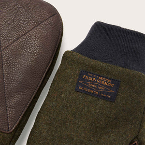 Leather palm mackinaw wool mittens par Filson | Forest green (Green)