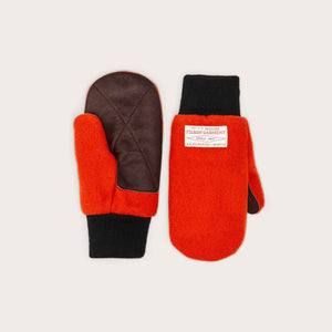 Leather palm mackinaw wool mittens par Filson | Flame (Orange)