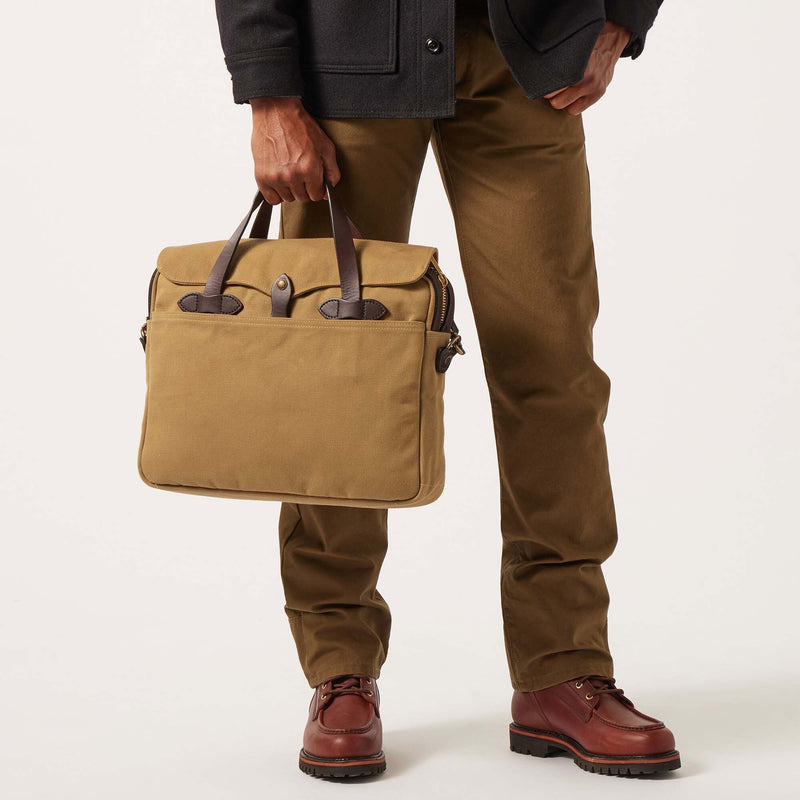 Rugged twill original briefcase by Filson | Tan (Beige)