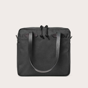 Rugged twill tote bag with zipper by Filson | Faded black (Black)