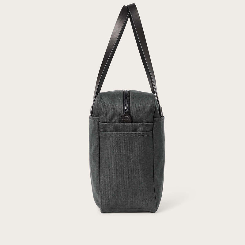 Rugged twill tote bag with zipper by Filson | Faded black (Black)