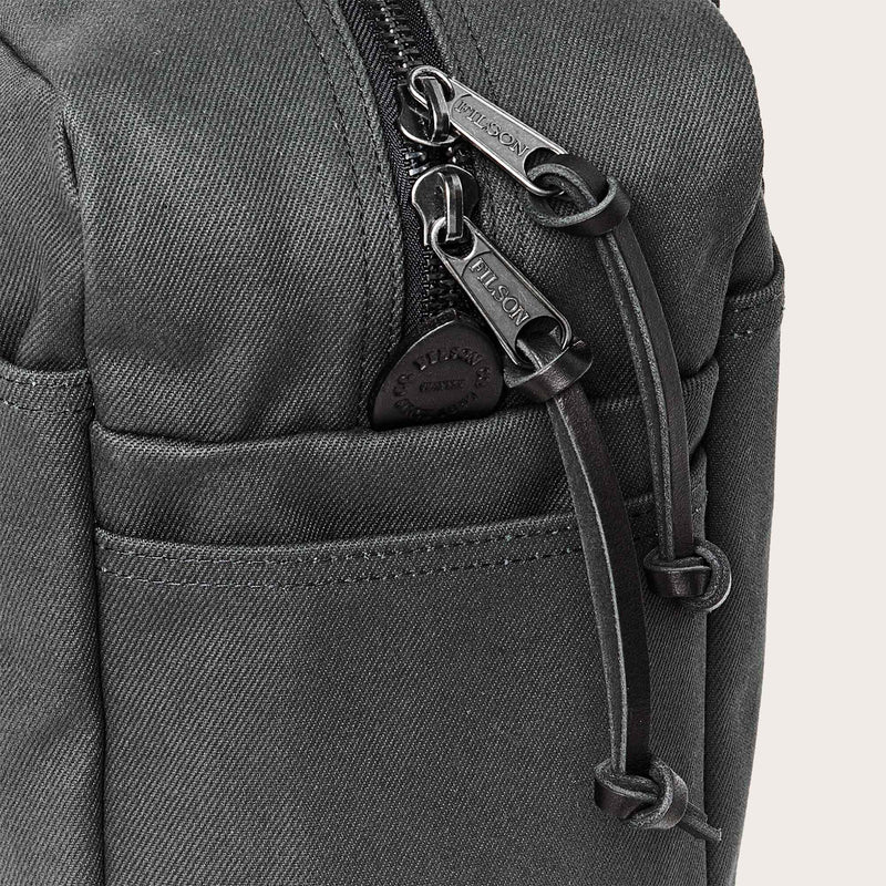 Rugged twill tote bag with zipper by Filson | Faded black (Black)