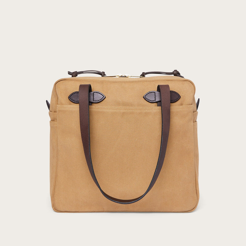 Rugged twill tote bag with zipper by Filson | Tan (Beige)