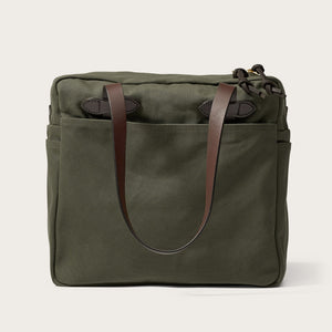 Rugged twill tote bag with zipper by Filson | Otter green (Green)