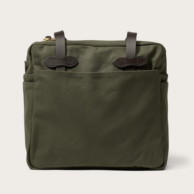 Rugged twill tote bag with zipper by Filson | Otter green (Green)