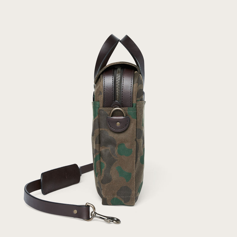 Waxed rugged twill original briefcase di Filson | Dark wax shrub camo (Grey)