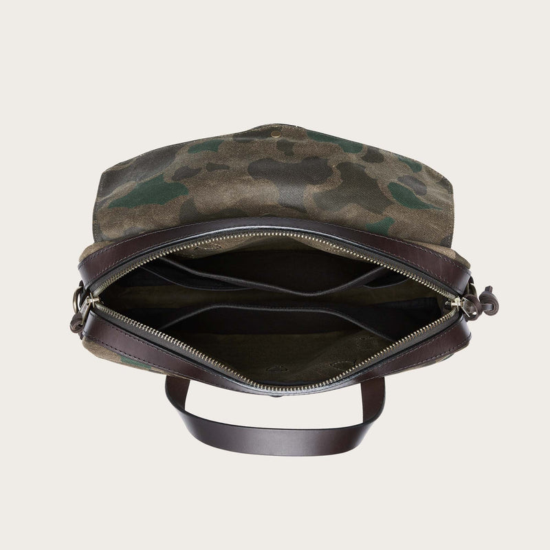 Waxed rugged twill original briefcase di Filson | Dark wax shrub camo (Grey)