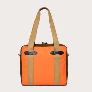 Tin cloth tote bag with zipper by Filson | Dark tan / flame (Orange)