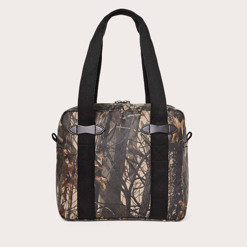 Tin cloth tote bag with zipper by Filson | Realtree hardwoods c (Brown)