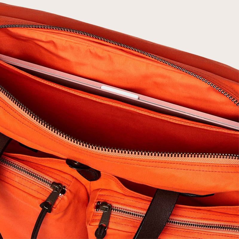 24 hour tin cloth briefcase by Filson | Flame (Orange)