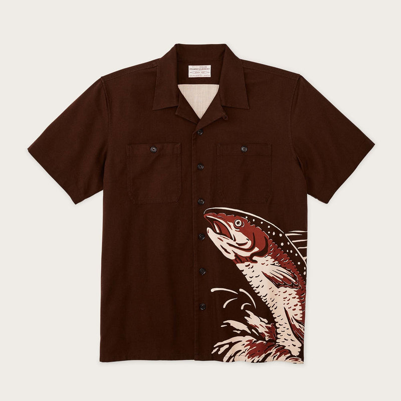 Rustic short sleeve camp shirt by Filson | Brown / trout (Brown)