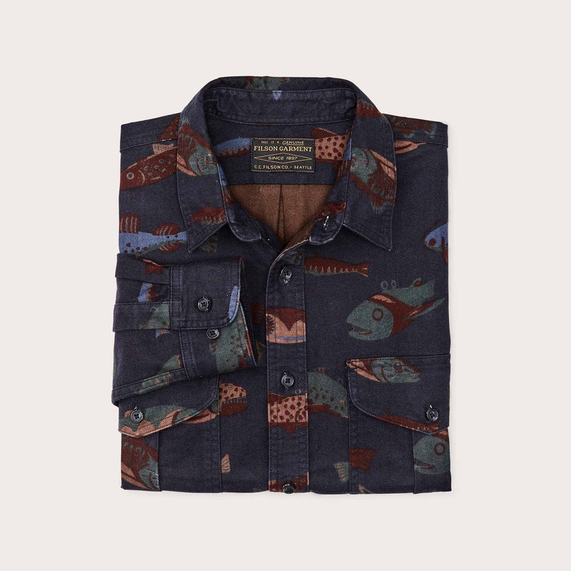 Alaskan guide shirt di Filson | Fish decoy navy (Blue)