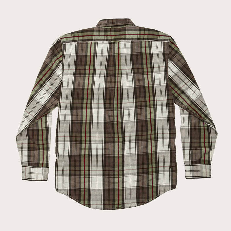Washed feather cloth shirt di Filson | Sage olive plaid (Green)