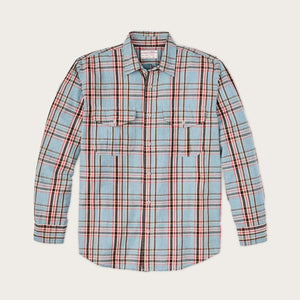 Filson's washed feather cloth shirt by Filson | Light blue / red / n (Blue)