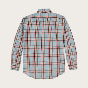 Filson's washed feather cloth shirt by Filson | Light blue / red / n (Blue)