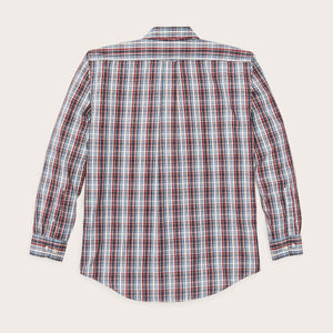 Washed feather cloth shirt by Filson | Navy iron ivory plaid (Multicolor)