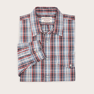 Washed feather cloth shirt by Filson | Navy iron ivory plaid (Multicolor)