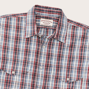 Washed feather cloth shirt by Filson | Navy iron ivory plaid (Multicolor)