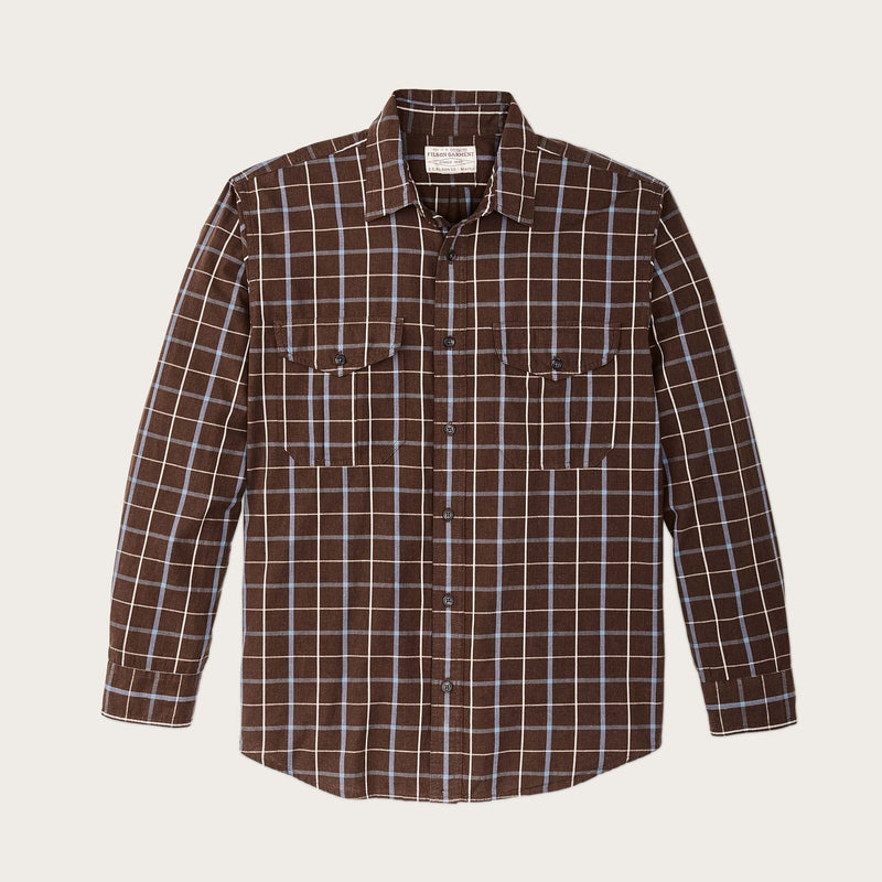 Filson's washed feather cloth shirt by Filson | Brown / blue / white (Brown)