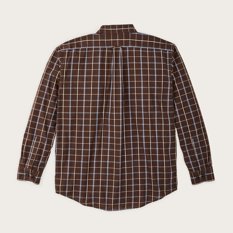 Filson's washed feather cloth shirt by Filson | Brown / blue / white (Brown)