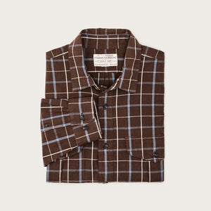 Filson's washed feather cloth shirt by Filson | Brown / blue / white (Brown)