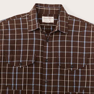 Filson's washed feather cloth shirt by Filson | Brown / blue / white (Brown)