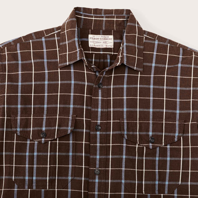 Filson's washed feather cloth shirt by Filson | Brown / blue / white (Brown)