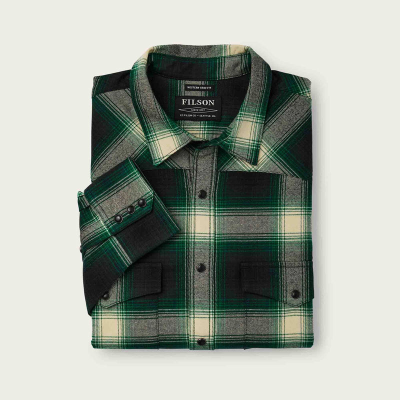 Western flannel shirt by Filson | Bottle green ombre (Green)