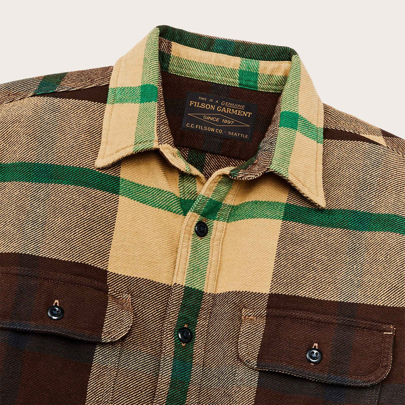 Vintage flannel work shirt von Filson | Tan green coffee (Brown)