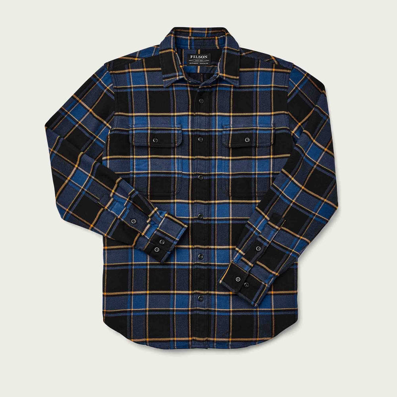 Vintage flannel work shirt di Filson | Cobalt black plaid (Blue)