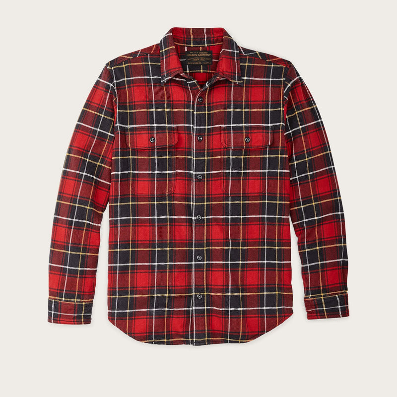 Vintage flannel work shirt by Filson | Red charcoal plaid (Red)