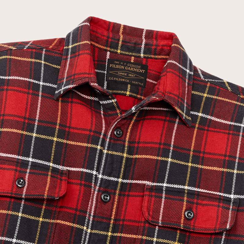 Vintage flannel work shirt by Filson | Red charcoal plaid (Red)