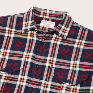 Lt wt alaskan guide shirt by Filson | Navy red white plaid (Multicolor)