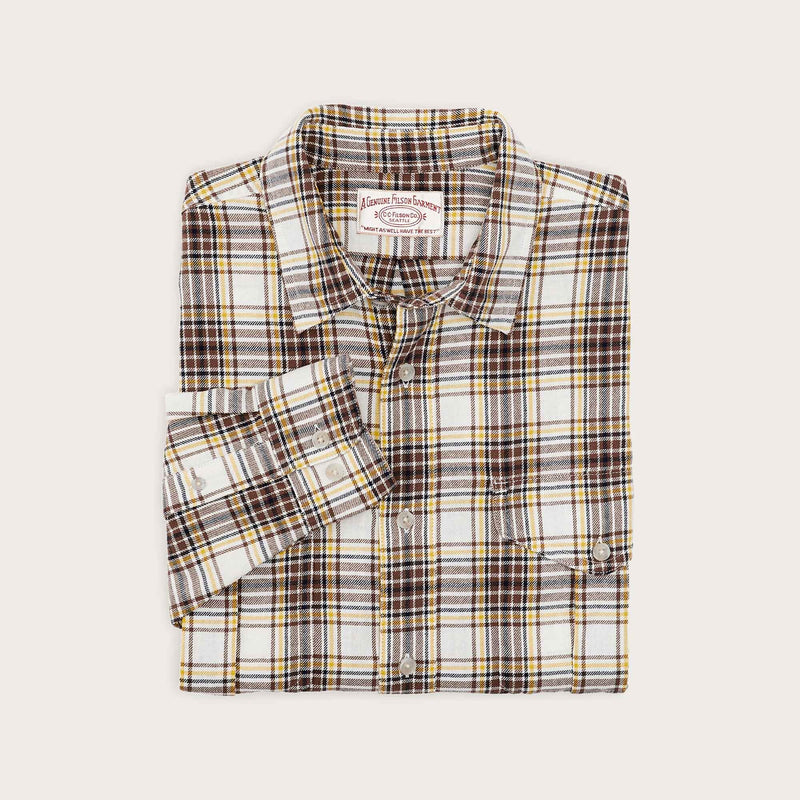 Lt wt alaskan guide shirt di Filson | Tabacco white (Brown)