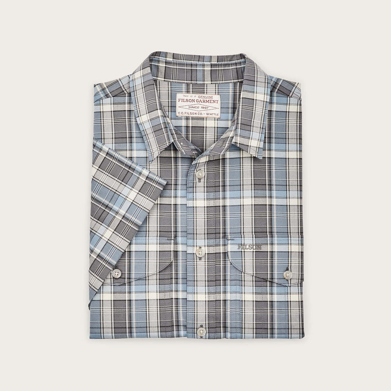 Twin lakes short sleeve sport shirt von Filson | Gray / blue / cream plaid (Blue)