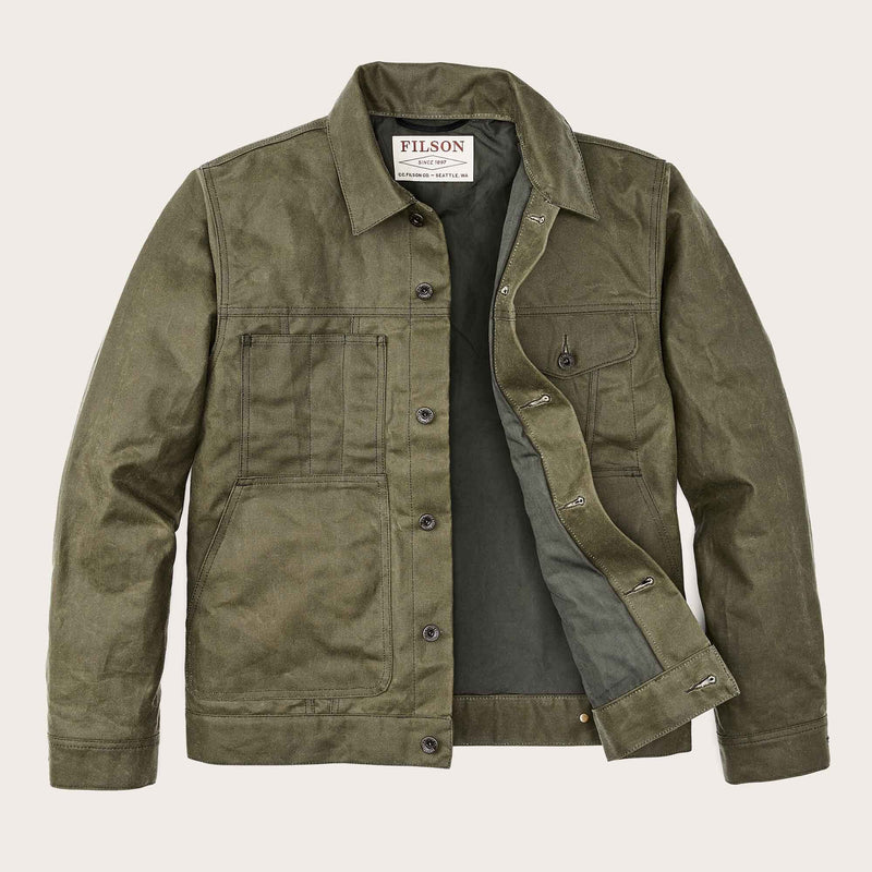 Tin cloth short lined cruiser jacket by Filson | Military green (Green)