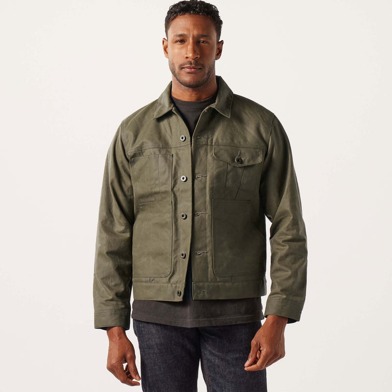 Tin cloth short lined cruiser jacket by Filson | Military green (Green)