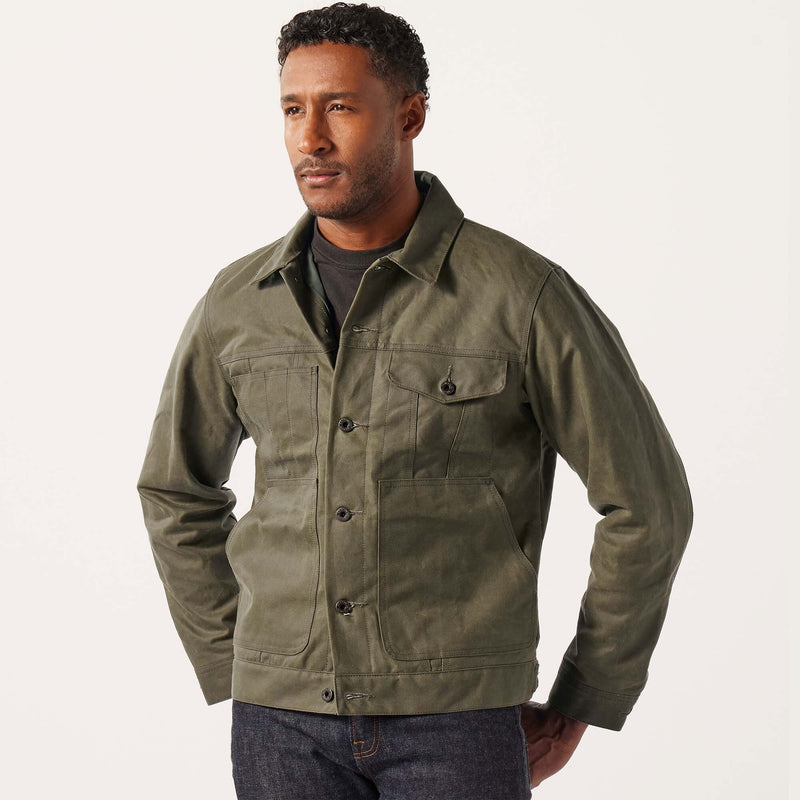 Tin cloth short lined cruiser jacket by Filson | Military green (Green)