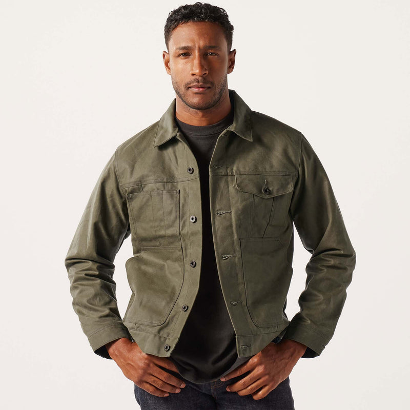 Tin cloth short lined cruiser jacket by Filson | Military green (Green)