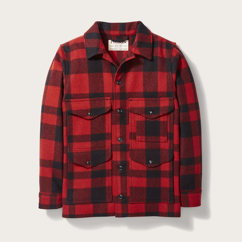 Mackinaw wool cruiser jacket by Filson | Red/black plaid (Red)